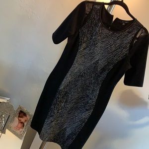 Black and white contoured dress